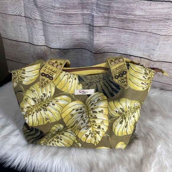Paul Brent Beachy Tropical Leaf Print Canvas Bag - Picture 2 of 6